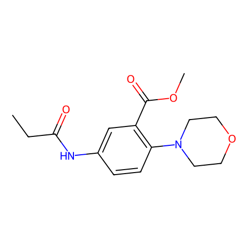Methyl 2-(4-morpholinyl)-5-(propionylamino)benzoate structure