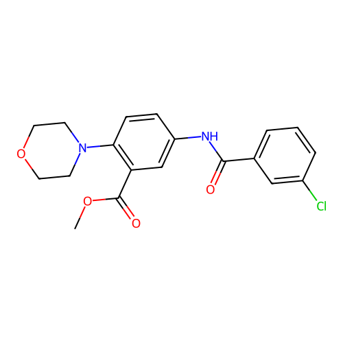 Methyl 5-{[(3-chlorophenyl)carbonyl]amino}-2-(morpholin-4-yl)benzoate structure