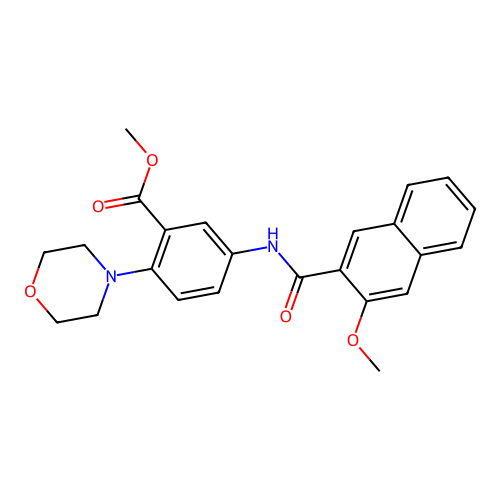 Methyl 5-{[(3-methoxynaphthalen-2-yl)carbonyl]amino}-2-(morpholin-4-yl)benzoate structure