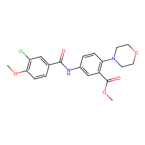 Methyl 5-{[(3-chloro-4-methoxyphenyl)carbonyl]amino}-2-(morpholin-4-yl)benzoate structure