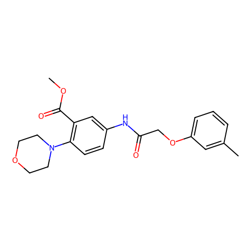Methyl 5-{[(3-methylphenoxy)acetyl]amino}-2-(morpholin-4-yl)benzoate structure