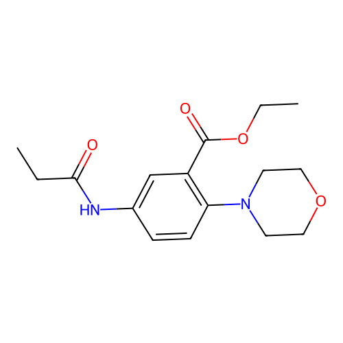 Ethyl 2-(morpholin-4-yl)-5-(propanoylamino)benzoate structure