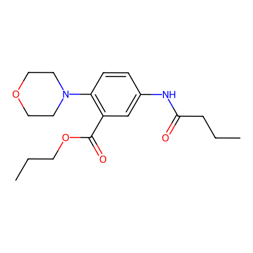 Propyl 5-(butanoylamino)-2-(morpholin-4-yl)benzoate structure