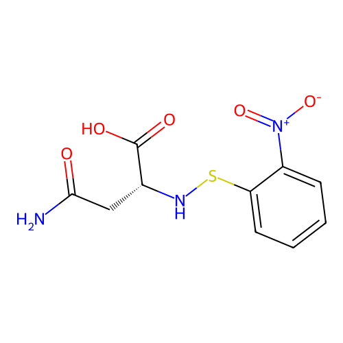 (2R)-4-amino-2-[(2-nitrophenyl)sulfanylamino]-4-oxobutanoic acid structure