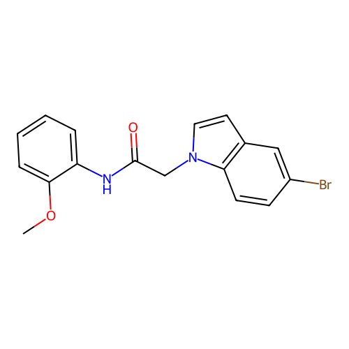 2-(5-bromo-1H-indol-1-yl)-N-(2-methoxyphenyl)acetamide structure