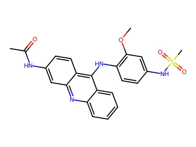Acetamide, N-(9-((2-methoxy-4-((methylsulfonyl)amino)phenyl)amino)-3-acridinyl)- structure