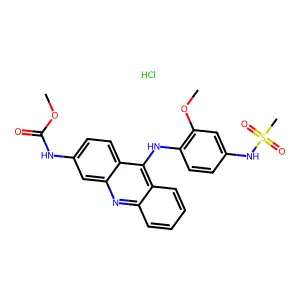 Carbamic acid, (9-((2-methoxy-4-((methylsulfonyl)amino)phenyl)amino)-3-acridinyl)-, methyl ester, monohydrochloride structure