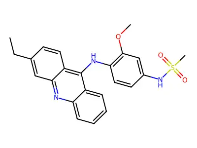 Methanesulfonanilide, 4'-((3-ethyl-9-acridinyl)amino)-3'-methoxy- structure