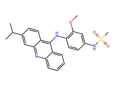 Methanesulfonanilide, 4'-((3-isopropyl-9-acridinyl)amino)-3'-methoxy- structure