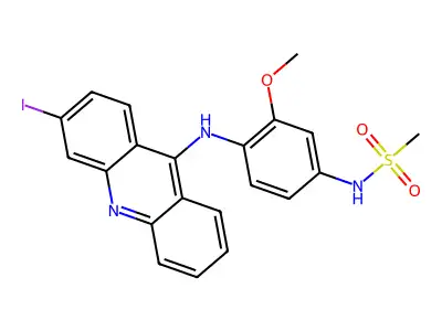 Methanesulfonanilide, 4'-((3-iodo-9-acridinyl)amino)-3'-methoxy- structure