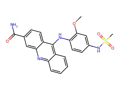 Methanesulfonanilide, 4'-((3-carbamoyl-9-acridinyl)amino)-3'-methoxy- structure
