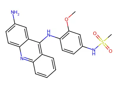 Methanesulfonanilide, 4'-((2-amino-9-acridinyl)amino)-3'-methoxy- structure