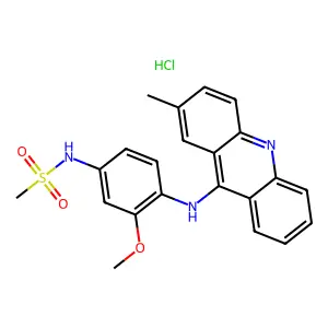 Methanesulfonamide, N-(3-methoxy-4-((2-methyl-9-acridinyl)amino)phenyl)-, monohydrochloride structure