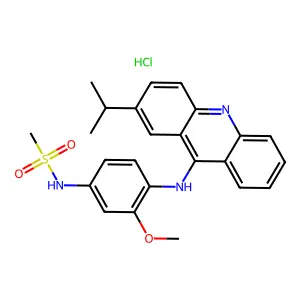 Methanesulfonamide, N-(3-methoxy-4-((2-(1-methylethyl)-9-acridinyl)amino)phenyl)-, monohydrochloride structure