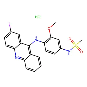 Methanesulfonamide, N-(4-((2-iodo-9-acridinyl)amino)-3-methoxyphenyl)-, monohydrochloride structure