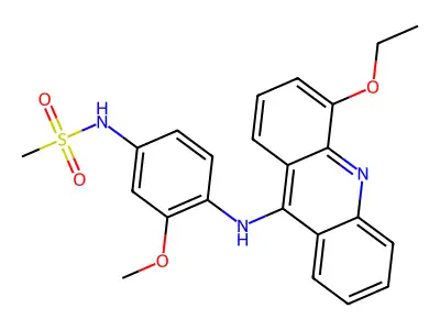 Methanesulfonanilide, 4'-((4-ethoxy-9-acridinyl)amino)-3'-methoxy- structure
