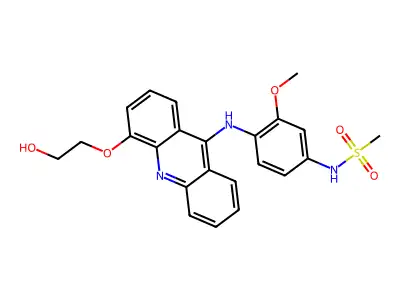 Methanesulfonanilide, 4'-((4-(2-hydroxyethoxy)-9-acridinyl)amino)-3'-methoxy- structure
