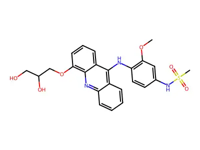 4'-((4-(2,3-Dihydroxypropoxy)-9-acridinyl)amino)-3'-methoxymethanesulfonanilide structure