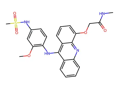 Acetamide, 2-((9-((2-methoxy-4-((methylsulfonyl)amino)phenyl)amino)-4-acridinyl)oxy)-N-methyl- structure