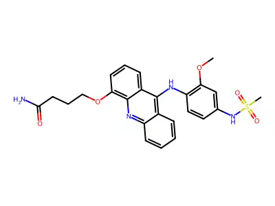 Methanesulfonanilide, 4'-((4-(3-carbamoylpropoxy)-9-acridinyl)amino)-3'-methoxy- structure