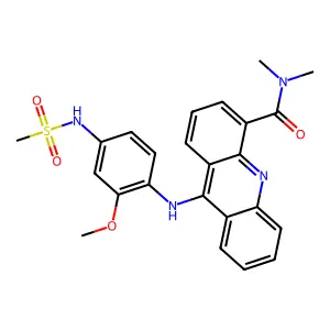 4-Acridinecarboxamide, 9-((2-methoxy-4-((methylsulfonyl)amino)phenyl)amino)-N,N-dimethyl- structure