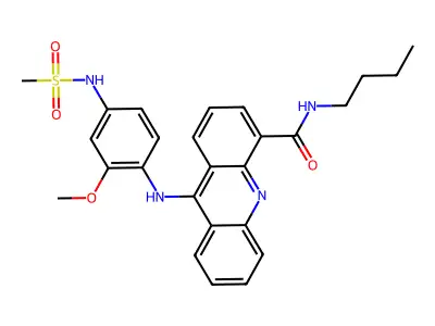 Methanesulfonanilide, 4'-((4-(butylcarbamoyl)-9-acridinyl)amino)-3'-methoxy- structure