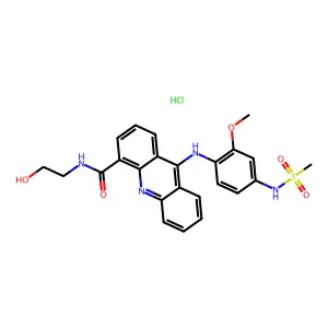 4-Acridinecarboxamide, N-(2-hydroxyethyl)-9-((2-methoxy-4-((methylsulfonyl)amino)phenyl)amino)-, monohydrochloride structure
