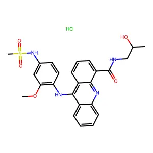 N-(2-Hydroxypropyl)-9-((2-methoxy-4-((methylsulfonyl)amino)phenyl)amino)-4-acridinecarboxamide monohydrochloride structure
