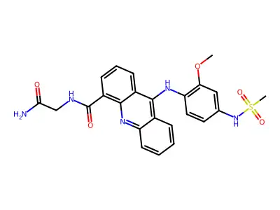4-Acridinecarboxamide, N-(2-amino-2-oxoethyl)-9-((2-methoxy-4-((methylsulfonyl)amino)phenyl)amino)- structure
