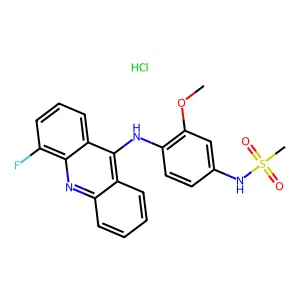 Methanesulfonamide, N-(4-((4-fluoro-9-acridinyl)amino)-3-methoxyphenyl)-, monohydrochloride structure
