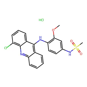 Methanesulfonamide, N-(4-((4-chloro-9-acridinyl)amino)-3-methoxyphenyl)-, monohydrochloride structure