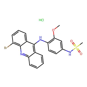 Methanesulfonamide, N-(4-((4-bromo-9-acridinyl)amino)-3-methoxyphenyl)-, monohydrochloride structure