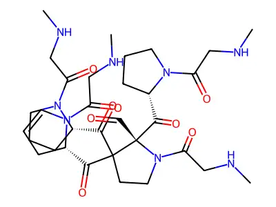 Cyclo(prolylsarcosyl)4 structure