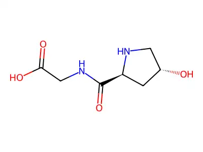 2-((2S,4R)-4-Hydroxypyrrolidine-2-carboxamido)acetic acid structure