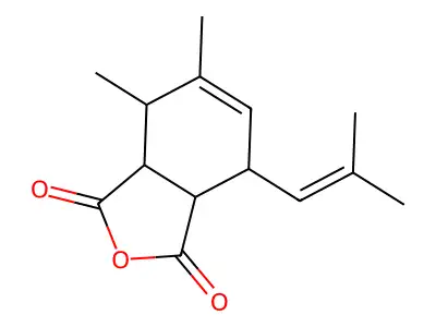 3,4-Dimethyl-6-(2-methyl-1-propenyl)-4-cyclohexene-1,2-dicarboxylic anhydride structure