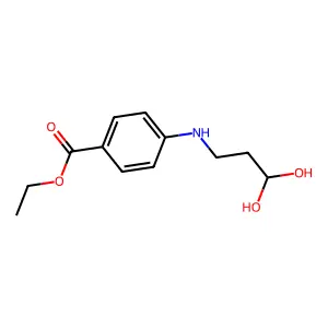 Benzoic acid, 4-((dihydroxypropyl)amino)-, ethyl ester structure