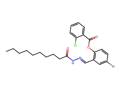 [4-Bromo-2-[(decanoylhydrazinylidene)methyl]phenyl] 2-chlorobenzoate structure
