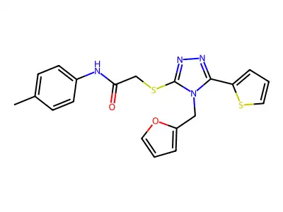 2-(4-Furan-2-ylmethyl-5-thiophen-2-yl-4H-[1,2,4]triazol-3-ylsulfanyl)-N-p-tolyl-acetamide structure
