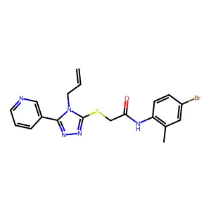 N-(4-bromo-2-methylphenyl)-2-{[4-(prop-2-en-1-yl)-5-(pyridin-3-yl)-4H-1,2,4-triazol-3-yl]sulfanyl}acetamide structure