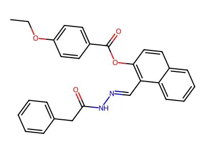 [1-[[(2-Phenylacetyl)hydrazinylidene]methyl]naphthalen-2-yl] 4-ethoxybenzoate structure