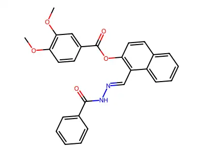 [1-[(Benzoylhydrazinylidene)methyl]naphthalen-2-yl] 3,4-dimethoxybenzoate structure