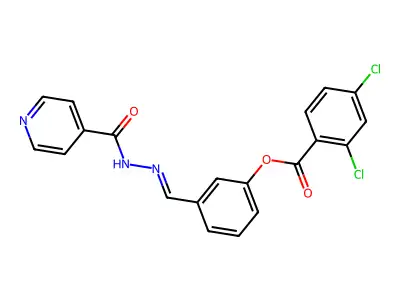 [3-[(Pyridine-4-carbonylhydrazinylidene)methyl]phenyl] 2,4-dichlorobenzoate structure