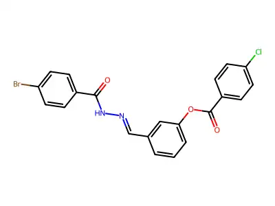 [3-[[(4-Bromobenzoyl)hydrazinylidene]methyl]phenyl] 4-chlorobenzoate structure