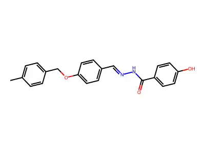 4-hydroxy-N-[[4-[(4-methylphenyl)methoxy]phenyl]methylideneamino]benzamide structure