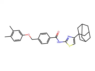 N-[4-(1-adamantyl)-1,3-thiazol-2-yl]-4-[(3,4-dimethylphenoxy)methyl]benzamide structure