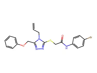 N-(4-bromophenyl)-2-{[5-(phenoxymethyl)-4-(prop-2-en-1-yl)-4H-1,2,4-triazol-3-yl]sulfanyl}acetamide structure