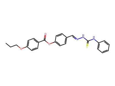 [4-[(Phenylcarbamothioylhydrazinylidene)methyl]phenyl] 4-propoxybenzoate structure