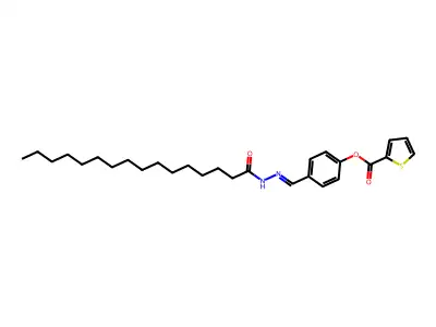 [4-[(Hexadecanoylhydrazinylidene)methyl]phenyl] thiophene-2-carboxylate structure