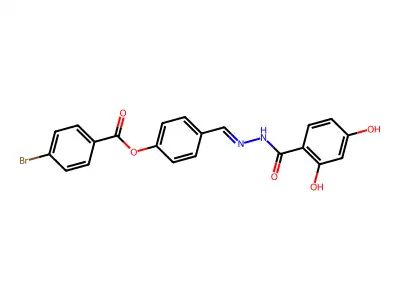 [4-[[(2,4-Dihydroxybenzoyl)hydrazinylidene]methyl]phenyl] 4-bromobenzoate structure