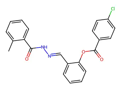 [2-[[(2-Methylbenzoyl)hydrazinylidene]methyl]phenyl] 4-chlorobenzoate structure